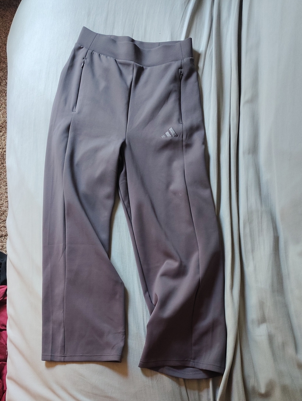 Adidas Women's Wide-Leg Active Pants in Light Gray